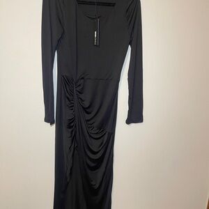 Fashion Nova Elegant Black Long Sleeve Dress